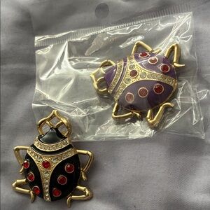 Ladybug Brooch purple or Red and Gold Accents pick one 1️⃣